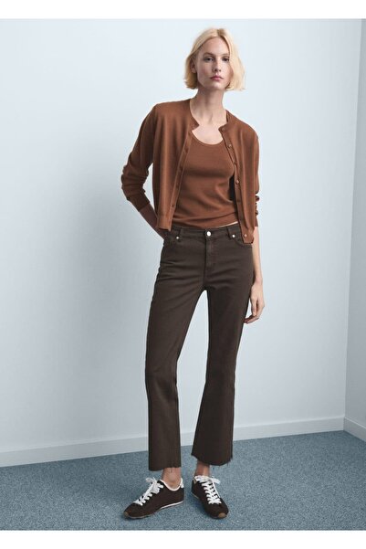 MANGO Woman Sienna flare crop jean pantolon