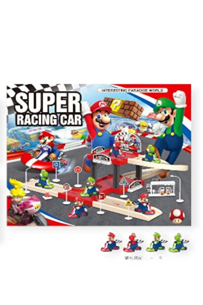 Super Mario Bros Super Mario Play Set, Track and Parking 2 Levels, 2 Cars, Characters, Slide, 3 years+