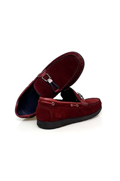 FRANCO CALVANI Bordo Color Laceless Genuine Leather Suede Men's Shoes