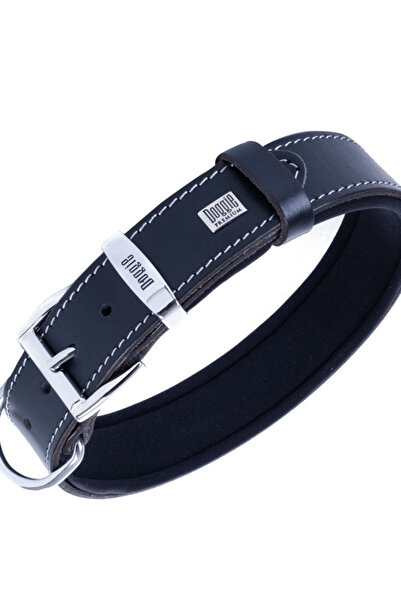 Doggie طوق جلدي مريح للكلاب TR-أسود-صغير-1.5x20-25 سم