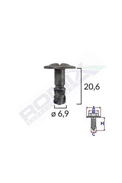 ROMİX Surub Capac Motor Pentru Vw/Audi/Skoda 6.9X20.6MM - Negru Set 5 Buc