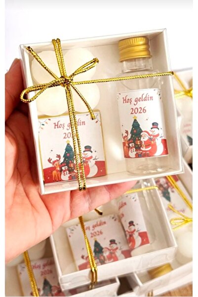 kemborn Yılbaşı hediye kutusu kolonya mum çikolata hediyelik yeni yıl armağanı