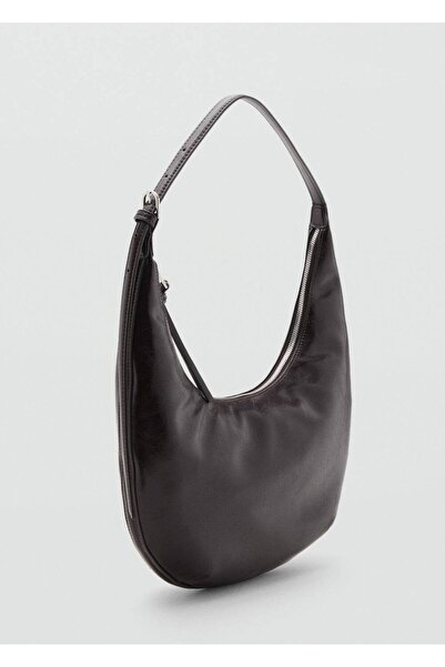 MANGO Woman Oval orta boy omuz çantası