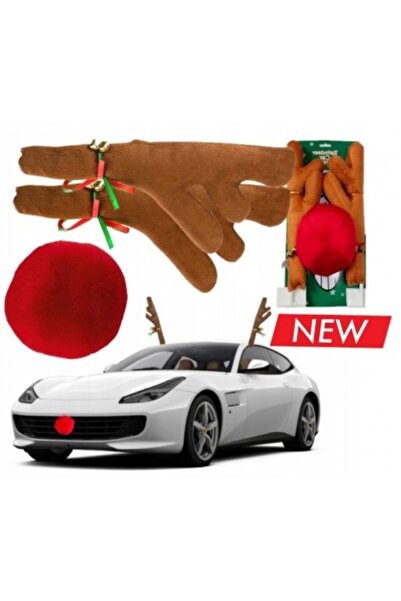 varioshop Christmas car decoration set – “Reindeer Antlers + Red Nose” for the car