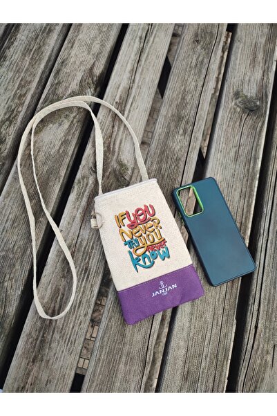 JANJAN Phone Bag with Strap, Wallet with Strap, Canvas Phone Bag, Waist Bag, Wallet with Strap,