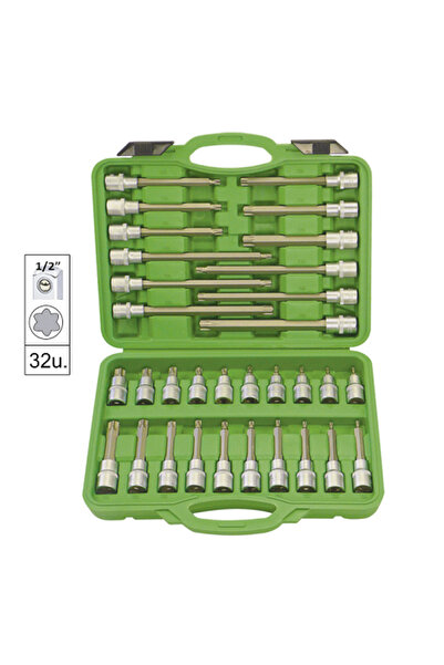JBM Trusa Capete Tubulare Torx Pentru Suruburi Cu 32 Piese