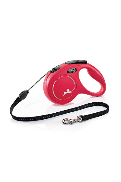 Flexi New Classic Rope Automatic Dog Walking Leash Tr-Red-Small-5 Mt