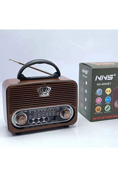 NNS Classic Vintage Retro Radio FM AM Band Rechargeable Radio With Mp3 Player Wooden - NS-8092BT
