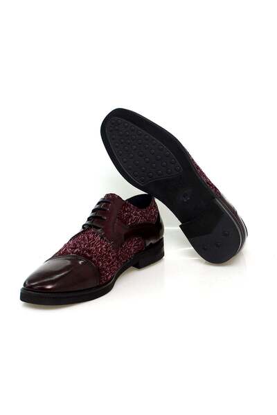 FRANCO CALVANI Bordo Color Lace-Up Genuine Leather Men's Shoes