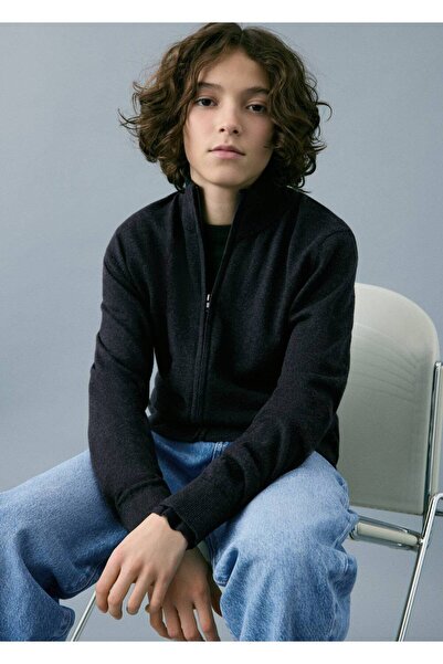 MANGO Kids Fermuarlı triko hırka