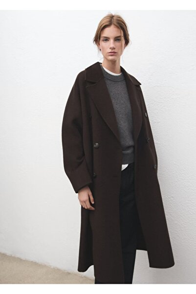 MANGO Woman El yapımı oversize yün palto