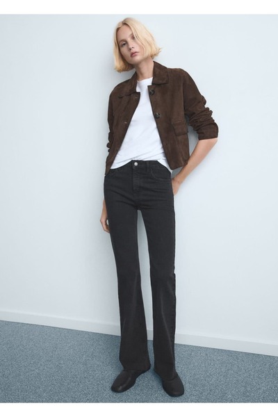 MANGO Woman Fiona orta belli flare jean pantolon