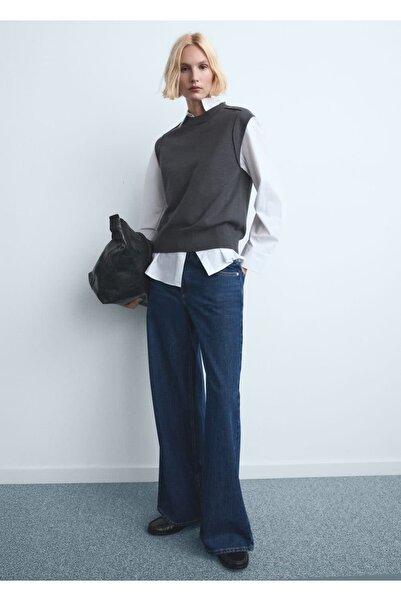 MANGO Woman Wide leg düşük belli jean pantolon