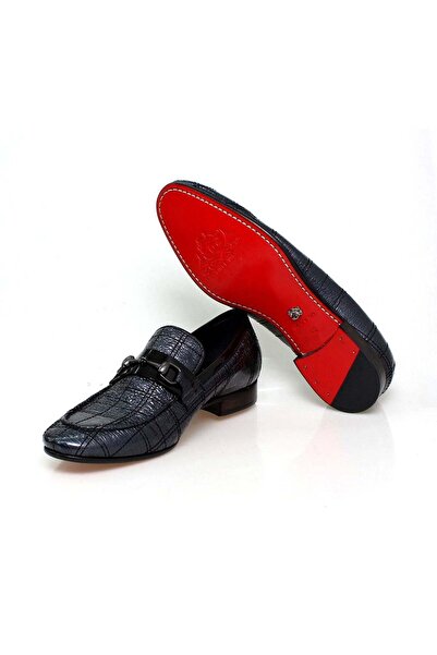 FRANCO CALVANI Gray Color Laceless Genuine Leather Men's Shoes