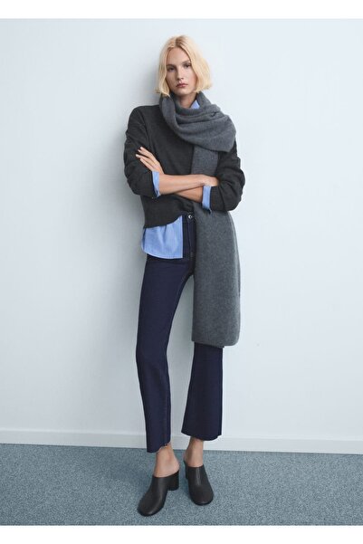 MANGO Woman Sienna flare crop jean pantolon