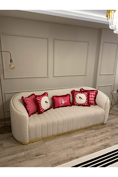 Daniel Home Design Premium |   Love Birds Pink Series Tasseled 5-Piece Throw Pillow Cover Set