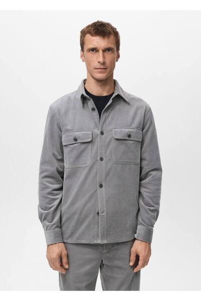 MANGO Man Cepli fitilli kadife gömlek ceket