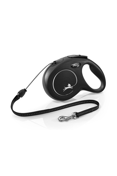 Flexi New Classic İp Otomatik Köpek Gezdirme Tasması TR-Siyah-Xsmall-3 Mt