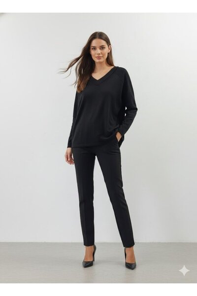 Kokosh moda Women's Long Sleeve V Neck Blouse