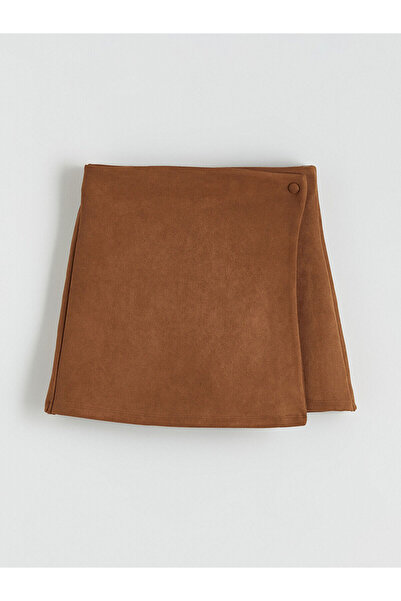 LC Waikiki Two Mt Shop Quality Lcw Kids Brown Suede Look Girls' Shorts Skirt