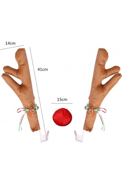 varioshop Christmas car decoration set – “Reindeer Antlers + Red Nose” for the car