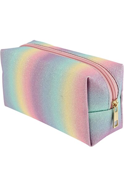 TChic حقيبة مكياج ملونة بألوان قوس قزح اللامعة