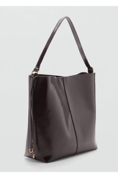 MANGO Woman Parlak apreli omuz çantası