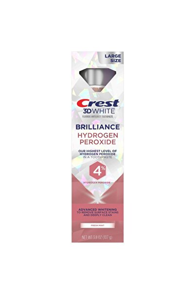 CREST 3D White Brilliance 4% Hydrogen Peroxide Toothpaste, Mint, 107g