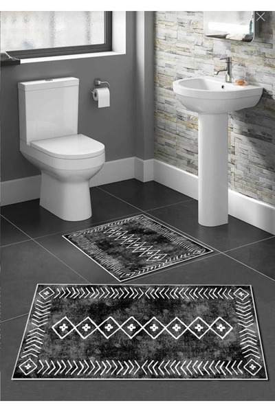 VELLORA HOME قاعدة غير قابلة للانزلاق قابلة للغسل 2 قطعة سجادة حمام