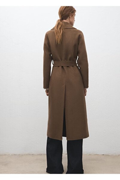 MANGO Woman El yapımı yün kemerli palto
