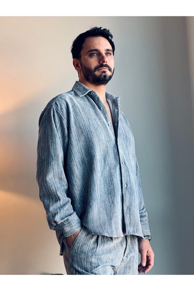 LWL EFEKTLİ KADİFE GÖMLEK