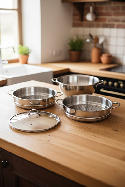 Bernardo Pedro Induction Base 4-Piece Stainless Steel Ravioli Pot Set (28 cm - 5 Liters)