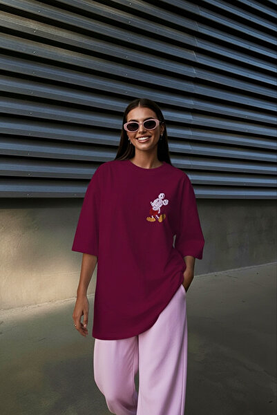 OEM Oversized 100% cotton Mickey Typography T-shirt