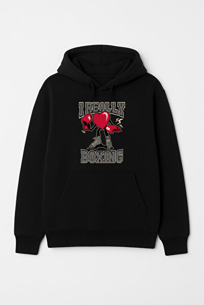 CALKARCOLLECTION سويت شيرت I Really Boxing للجنسين بغطاء رأس (هودي)