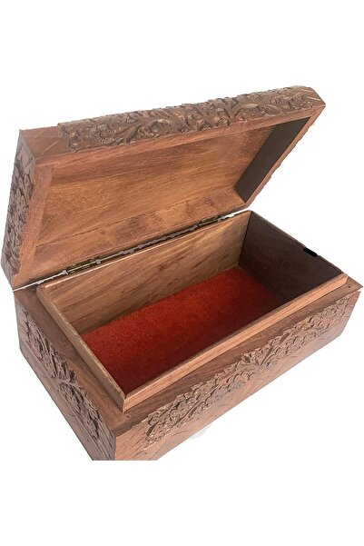 Hope Acewood Wooden Jewellery Box for Women - Hand Carved (12x22x8 cm)