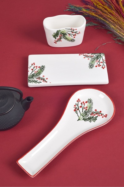 Piatti Naturali طقم مطبخ مكون من 3 قطع من خشب الصنوبر يشمل حامل أدوات المائدة...