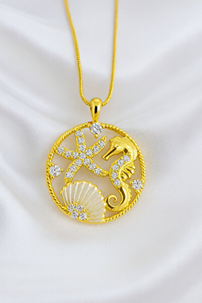 A-STİL TAKI Women's Gift Box Sea Nest Luck Steel Necklace