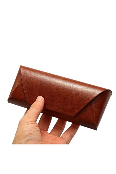 OEM Leather Sunglasses Case, Durable Protective Case, Elegant Design, Unisex Style, Brown