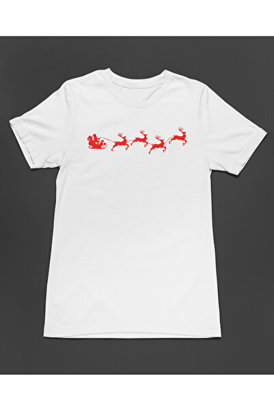 Bumeta تي شيرت سانتا كلوز غزال سانتا كلوز مطبوع للجنسين تي شيرت