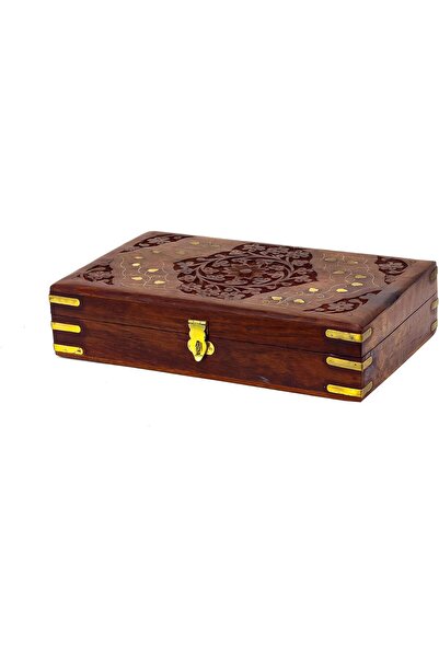 Hope Winds Trading Wooden Jewellery Box Jewellery organiser Antique design (25x15x6cm)