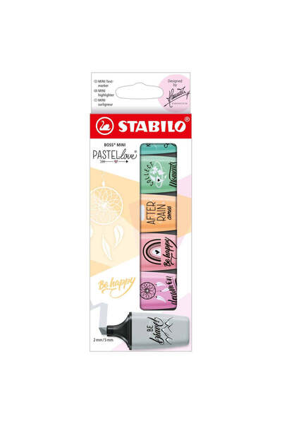 Stabilo Evidențiatoare mini BOSS Pastel Love, 6 culori/set