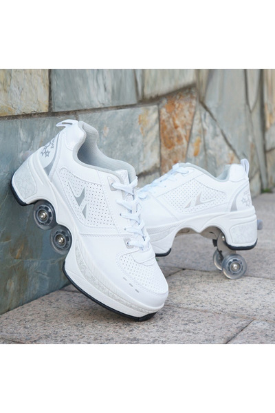 Yasee Çift Sıralı 7 Renkli Ledli Tekerlekli Ayakkabı
