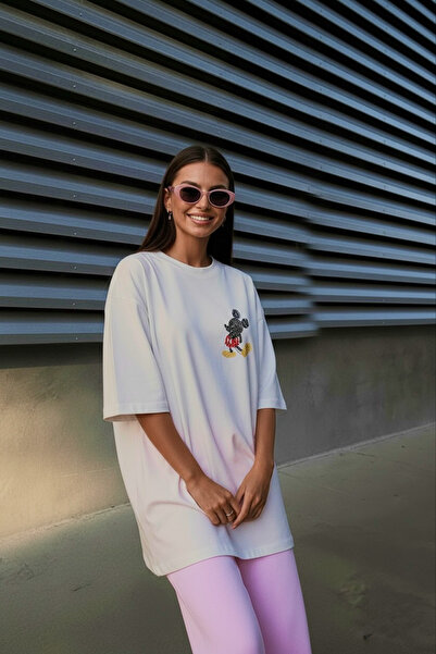 OEM Oversized 100% cotton Mickey Typography T-shirt