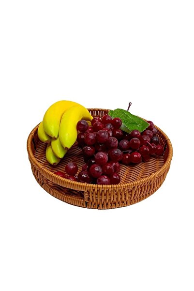 LeylArt 3-Piece Rectangular Serving Rattan Tray Set (30–35–40 cm)