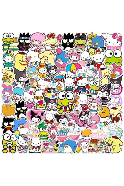 autostickere Set de 100 de stickere Sanrio, Gsedaox, multicolore