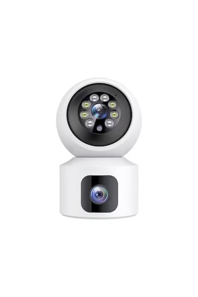 Kludoo WiFi Surveillance Camera, Dual 3MP Lenses, Full HD Baby Monitor, Night Vision, Motion Sensor,