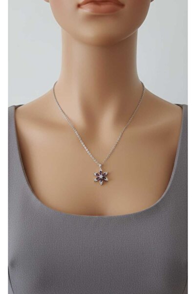 HKN AVM ACCESSORİES Gümüş renk Yılbaşı Hediyesi Lotus Çiçeği Kolye 14 şubat s...