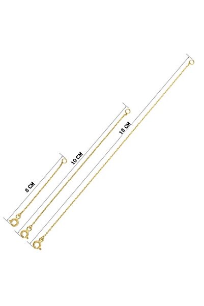 CAN SİLVER 925 Ayar Gümüş Gold Kaplama Uzatma Zinciri