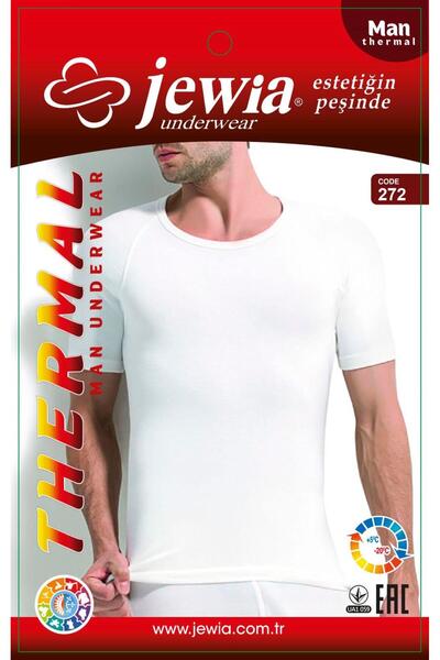 Jewia White Short Sleeve Cycling Necklace Thermal for Men