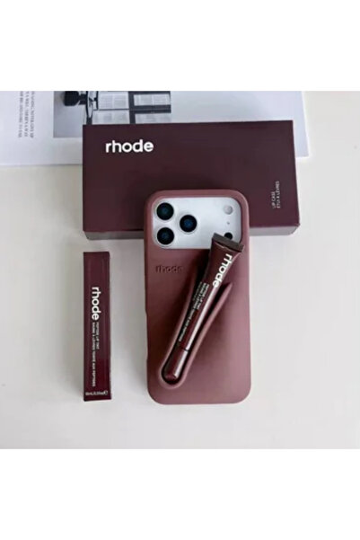 FİŞNEİLETİŞİM حافظة متوافقة مع آيفون 17 برو مع أحمر شفاه (بني)